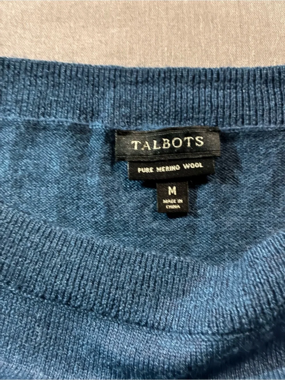 Talbots Navy and Red Striped Crewneck Sweater Top